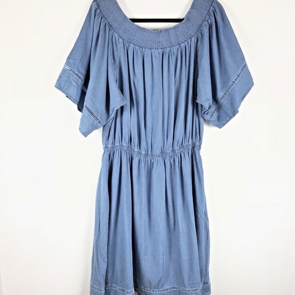 Torrid Dresses & Skirts - Torrid Sz 2 (XXL) Dress Blue Chambray Off Shoulder